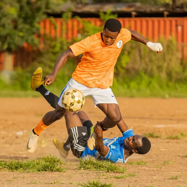 Senior player driving at the defence